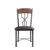 ACME Lynlee - Side Chair (Set of 2) - Espresso PU & Dark Bronze | Meri Furniture