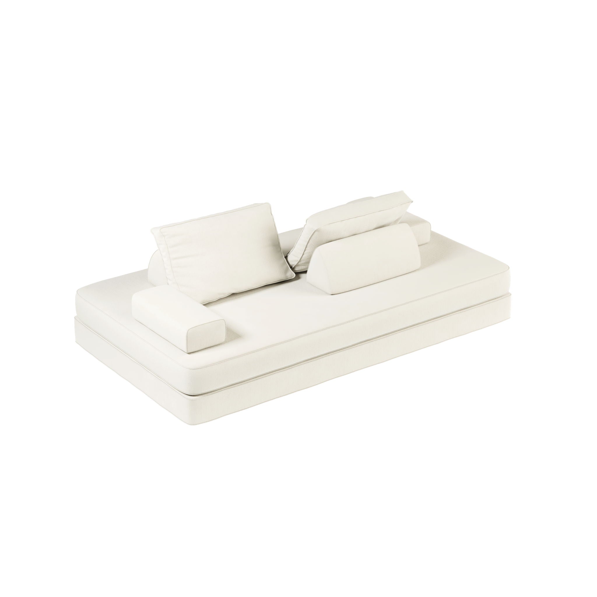 Multifunctional Convertible Sofa Bed With 2 Tumbler Backrests And 2 Pillows, Deep Seat Couch