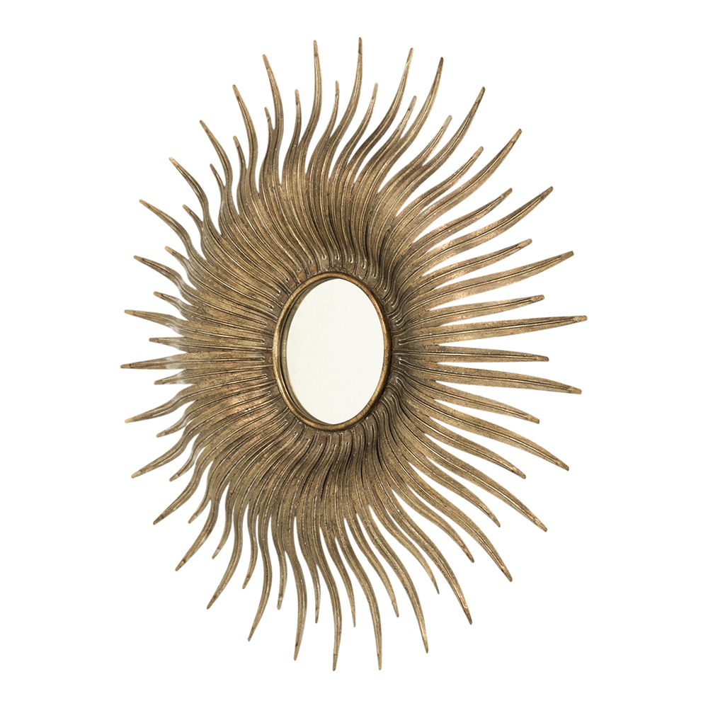 Retro DesignSunburst Metal Wall Mirror Decorative Mirror For A Bedroom Dressing Room, Hallway Or Living Space - Gold