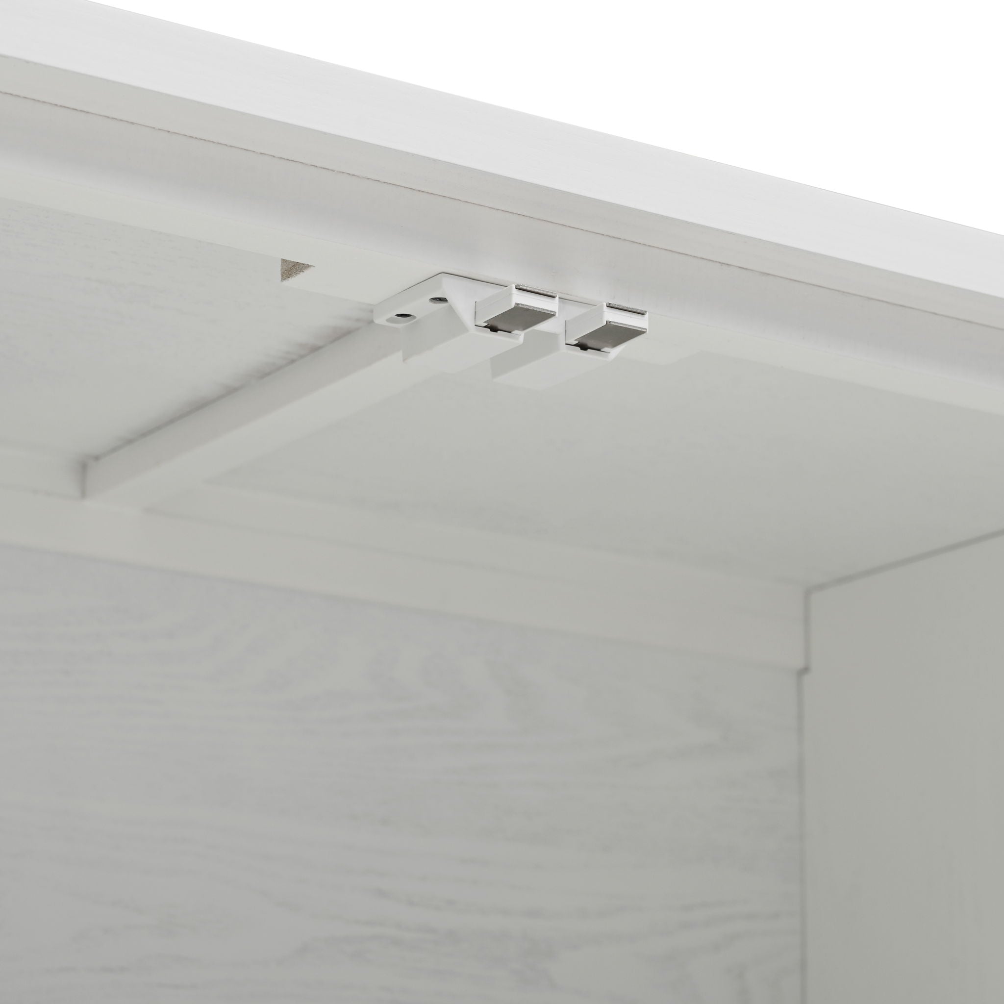 Elegant Sideboard With Sophisticated Wavy Pattern Doors And Arched Groove Design, Adjustable 4 Door Layout