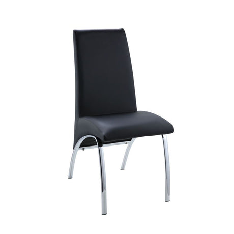 The Pervis collection has a armless side chairs that features padded seat & back in faux leather.