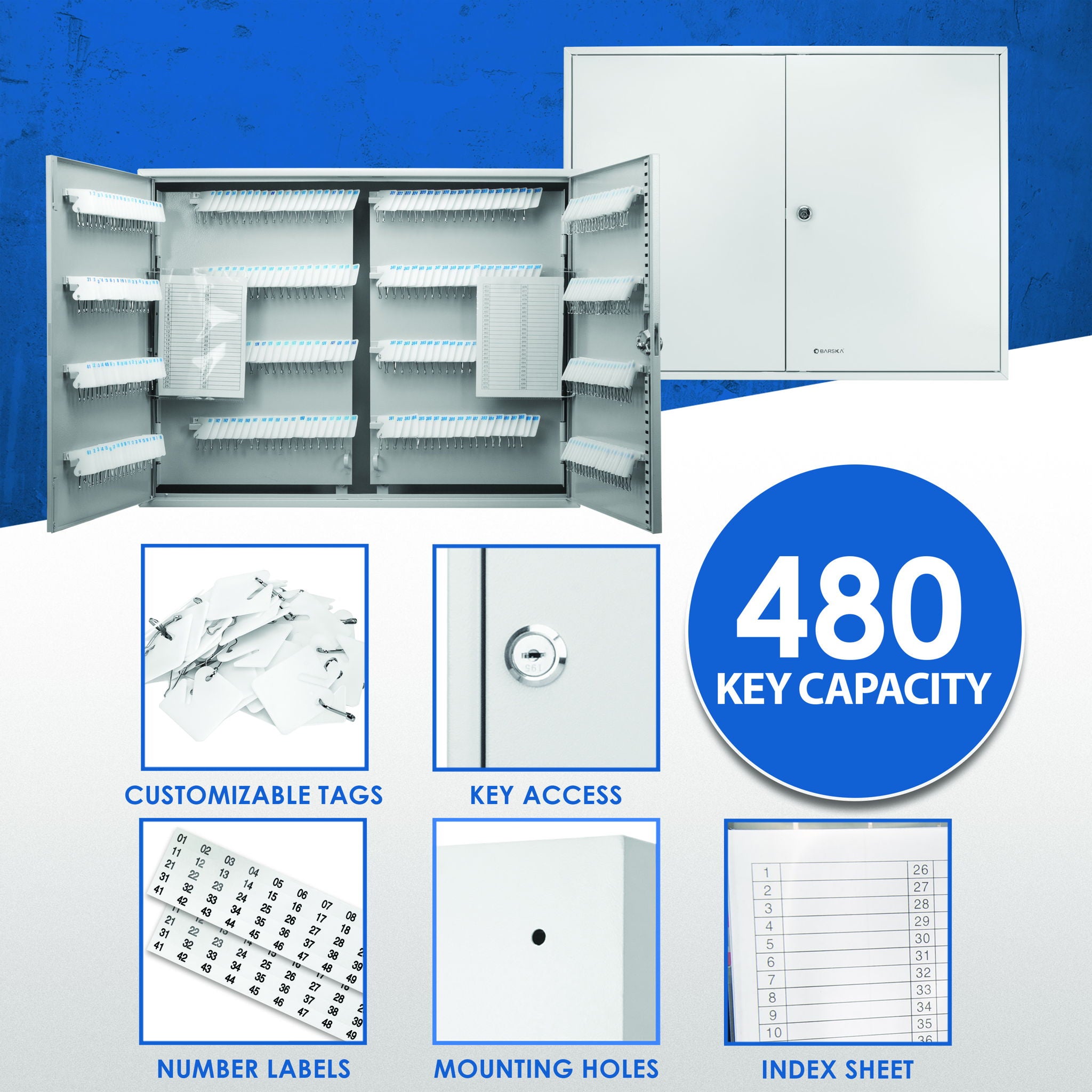 Adjustable Key Cabinet With Lock