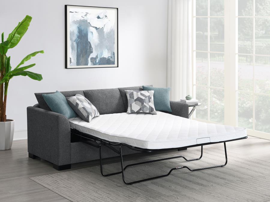 Coaster Fine Furniture Storey - Upholstered Sleeper Sectional Chaise Sofa | Meri Furniture