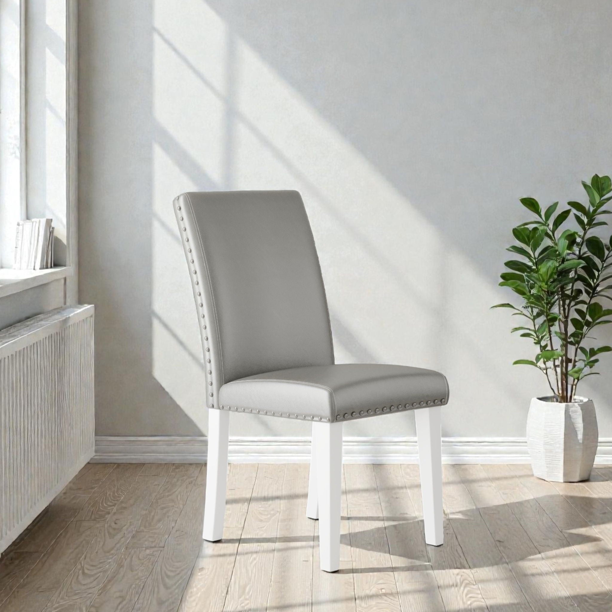 Upholstered Dining Chair With High Back Design (Set of 2)