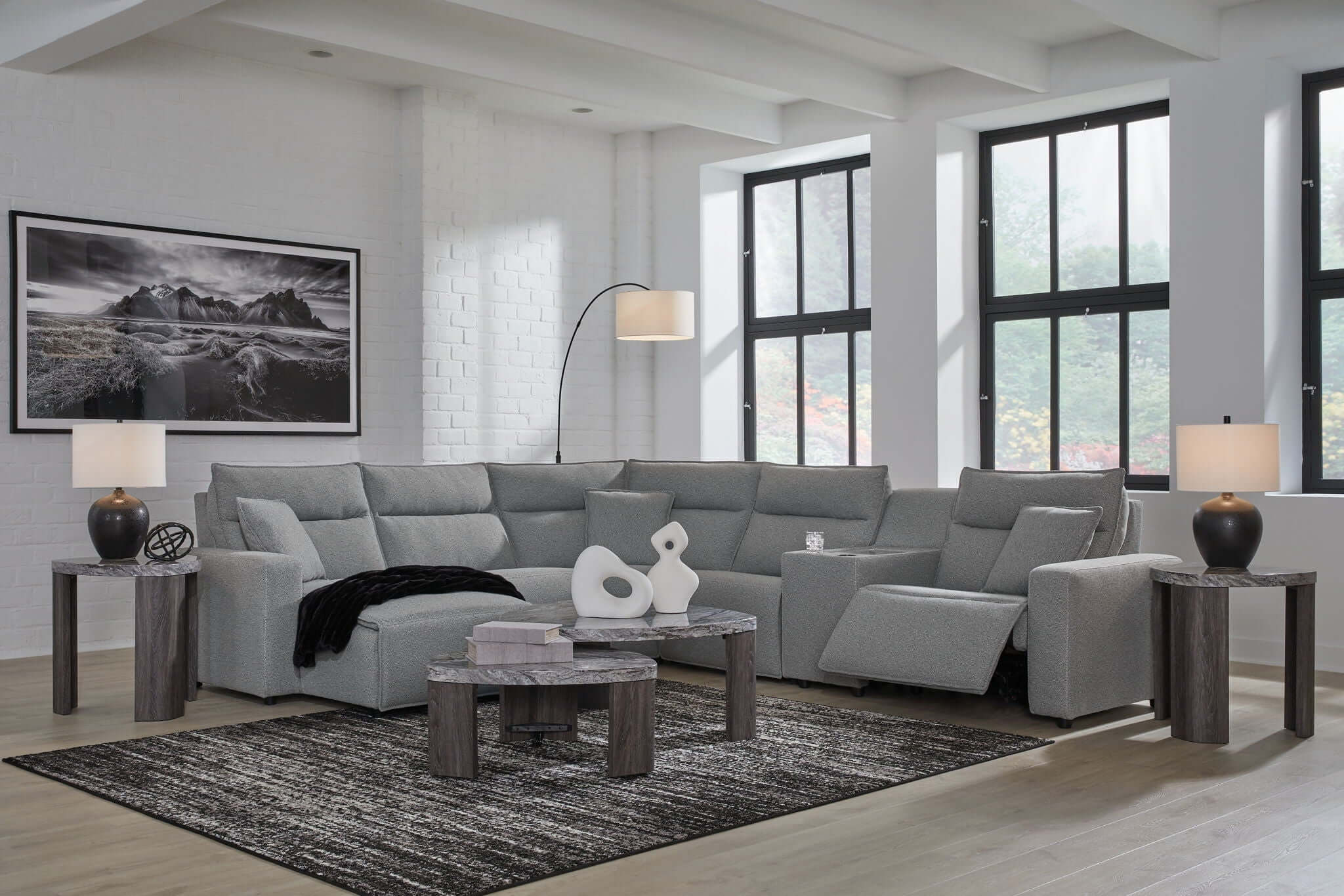 ModMax II - Salt And Pepper - Reclining Sectional