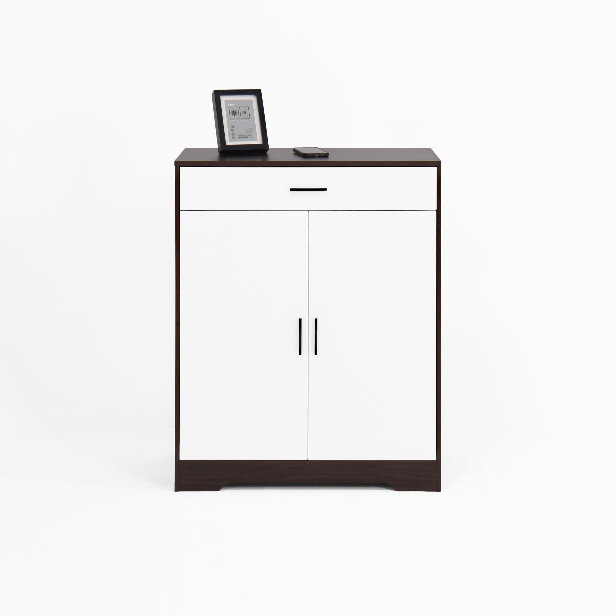 Freestanding Wooden Shoe Cabinet, 4 Tier Organizer With Drawer