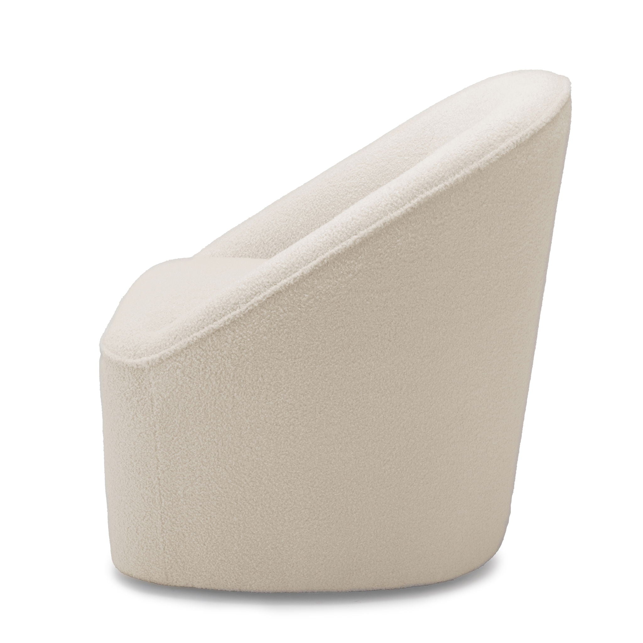 Anson - Swivel Chair With Soft Rounded Back - Off White