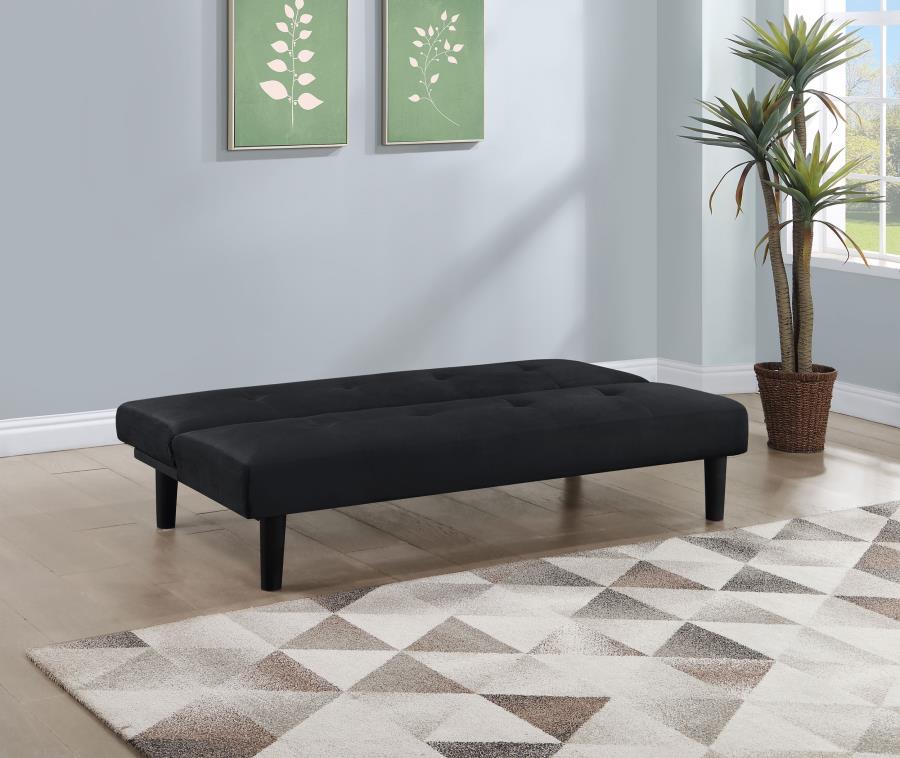 Coaster Fine Furniture Stanford - Upholstered Tufted Convertible Sofa Bed - Black | Meri Furniture