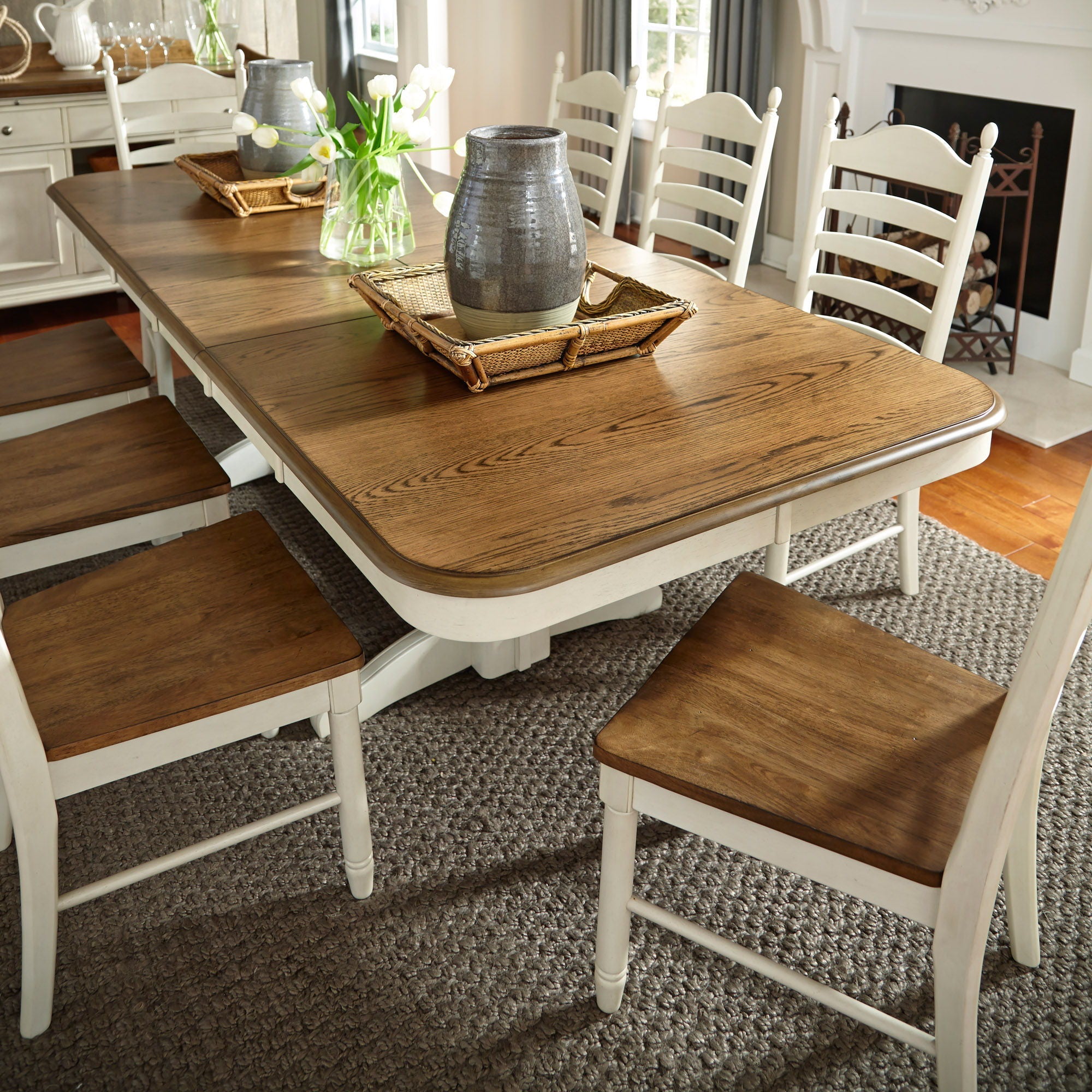 Liberty Furniture Springfield - Double Pedestal Table - White | Meri Furniture