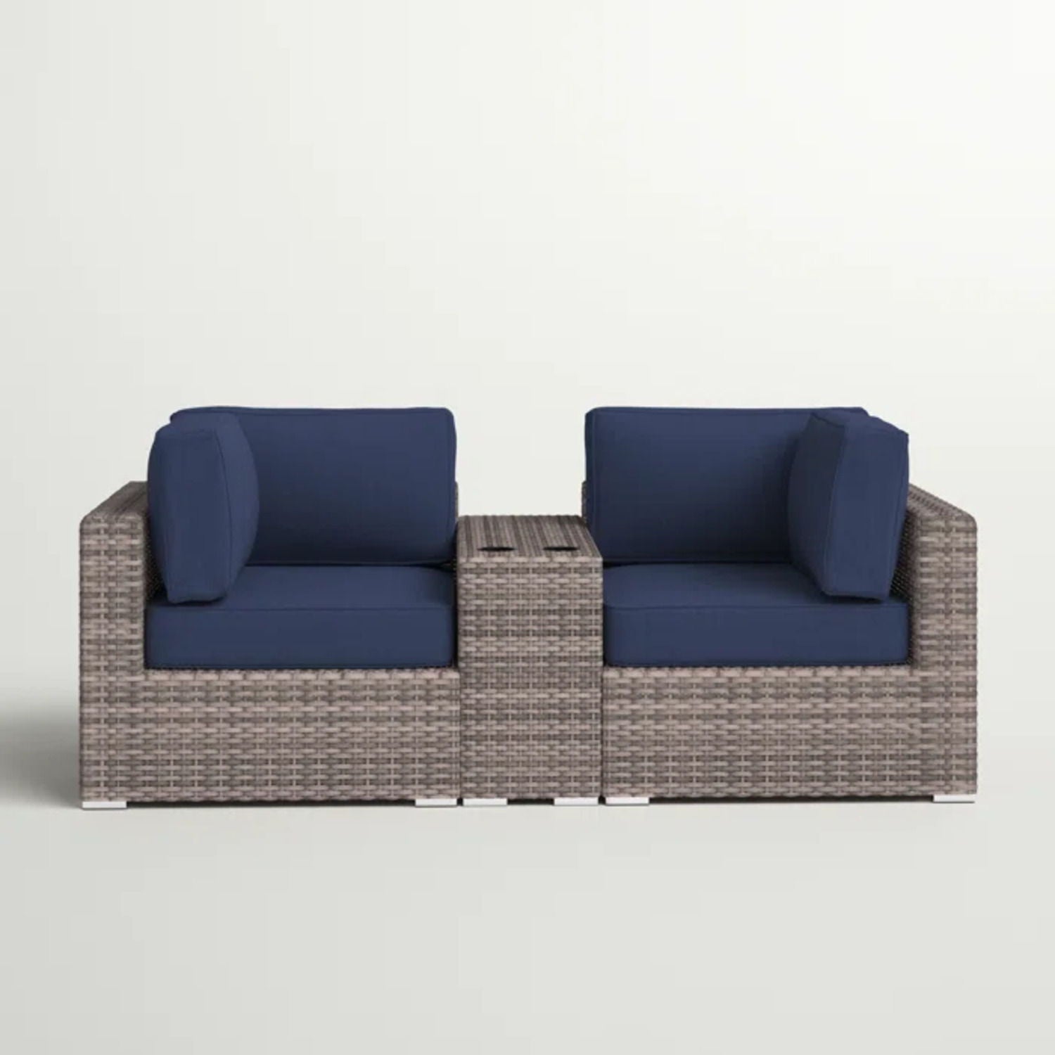 Outdoor Seating Group With Cushions 2 Person - Gray