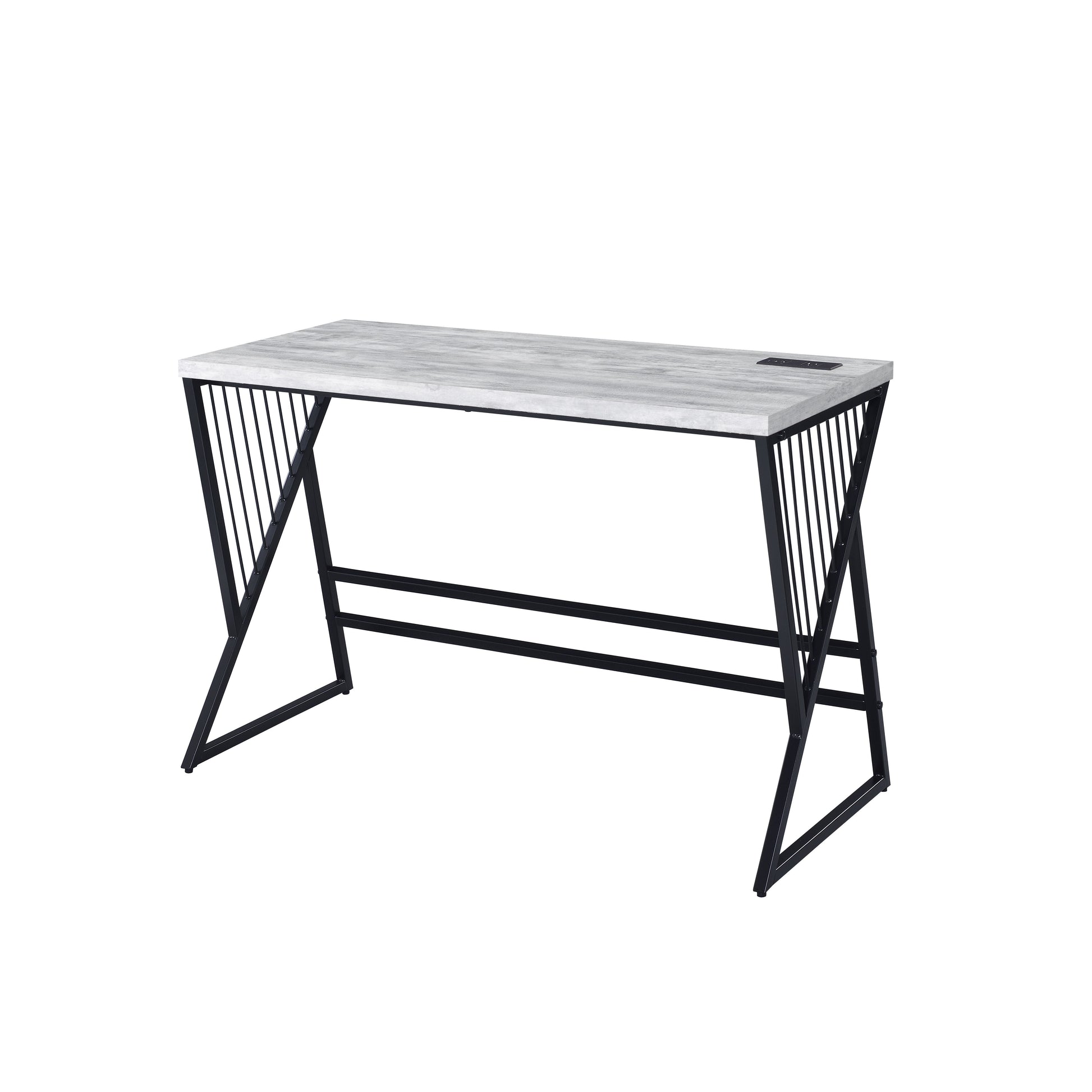 ACME Collick - Writing Desk - Weathered Gray & Black Finish | Meri Furniture