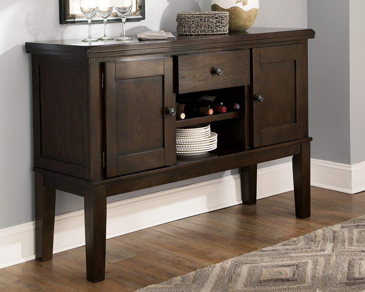 Ashley Furniture Haddigan - Dark Brown - Dining Room Server | Meri Furniture