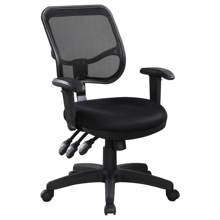 Coaster Fine Furniture Rollo - Upholstered Adjustable Ergonomic Office Chair - Black | Meri Furniture