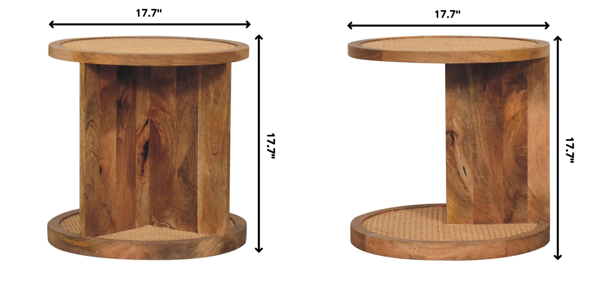 Close Knit Corner End Table - Oak