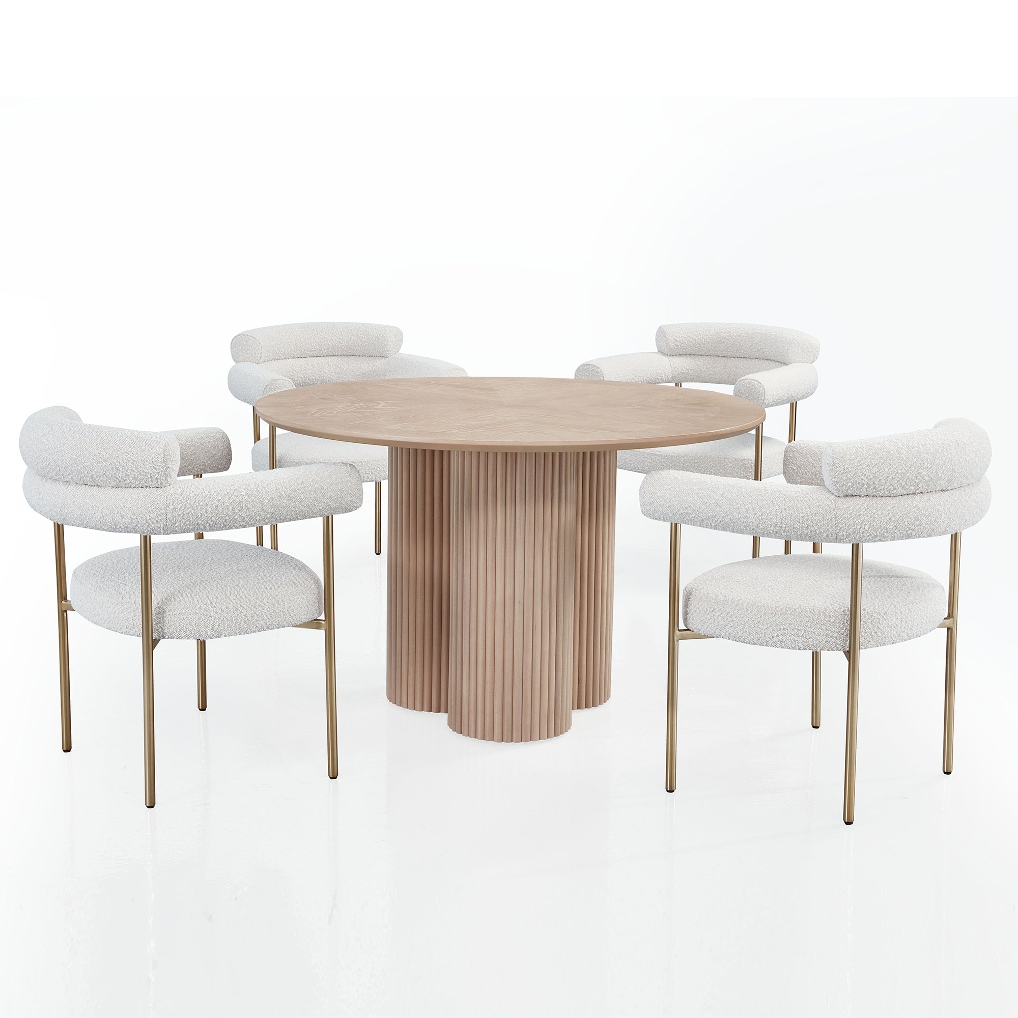Oak Veneer Round Dining Table
