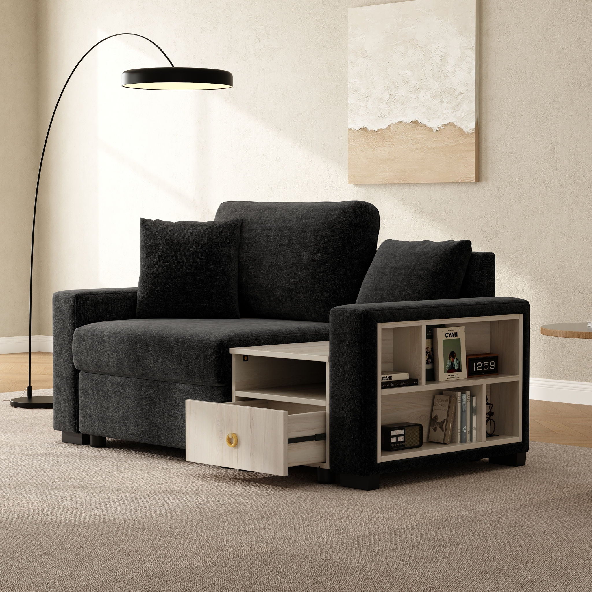 Modular Sofa Couch With Storage Armrest And Center Console