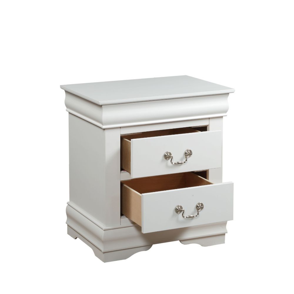ACME Bring casual elegance into your home with the Louis Phillipe nightstand. This nightstand is a piece that offers any bedroom a sophisticated look. | Meri Furniture