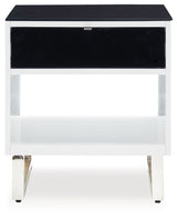 Signature Design by Ashley® Gardoni - White / Black - Rectangular End Table | Meri Furniture