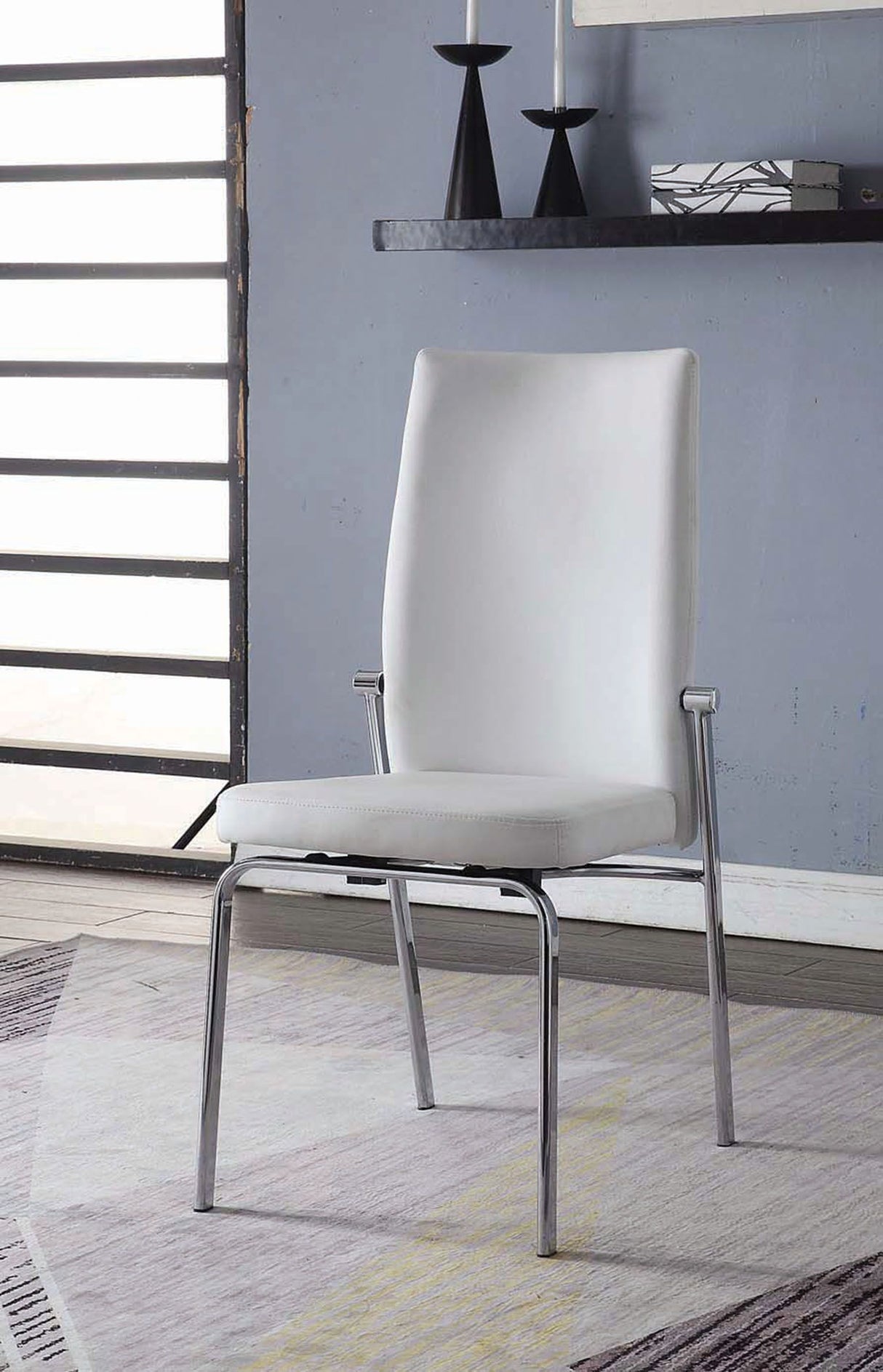 Osias - Side Chair (Set of 2) - White PU & Chrome