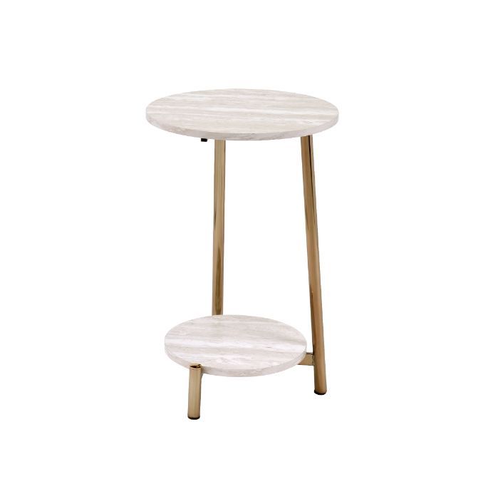 ACME Snare - Accent Table - Natural & Champagne Finish | Meri Furniture