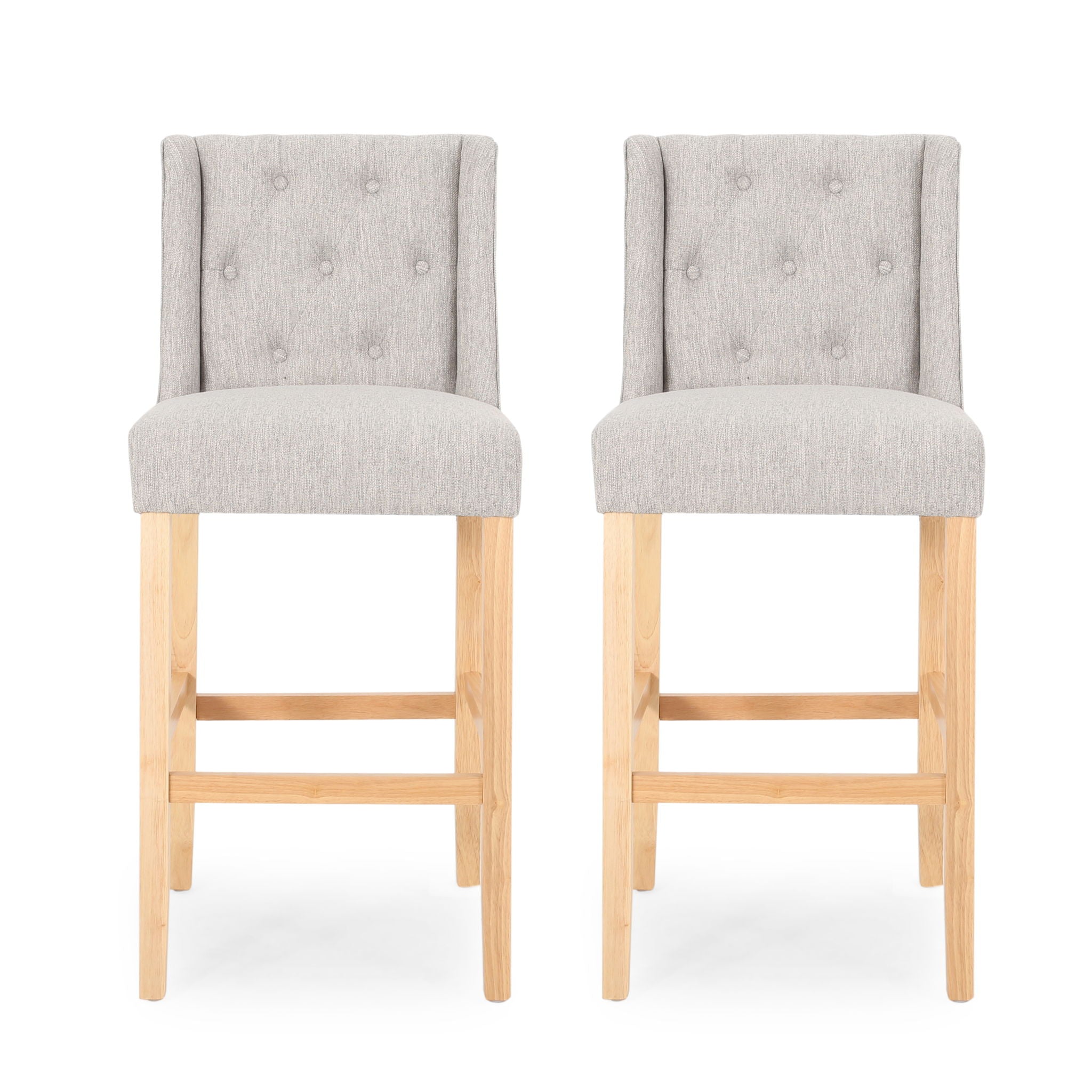 Vienna - Contemporary Fabric Tufted & Wingback Counter Stools (Set of 2)