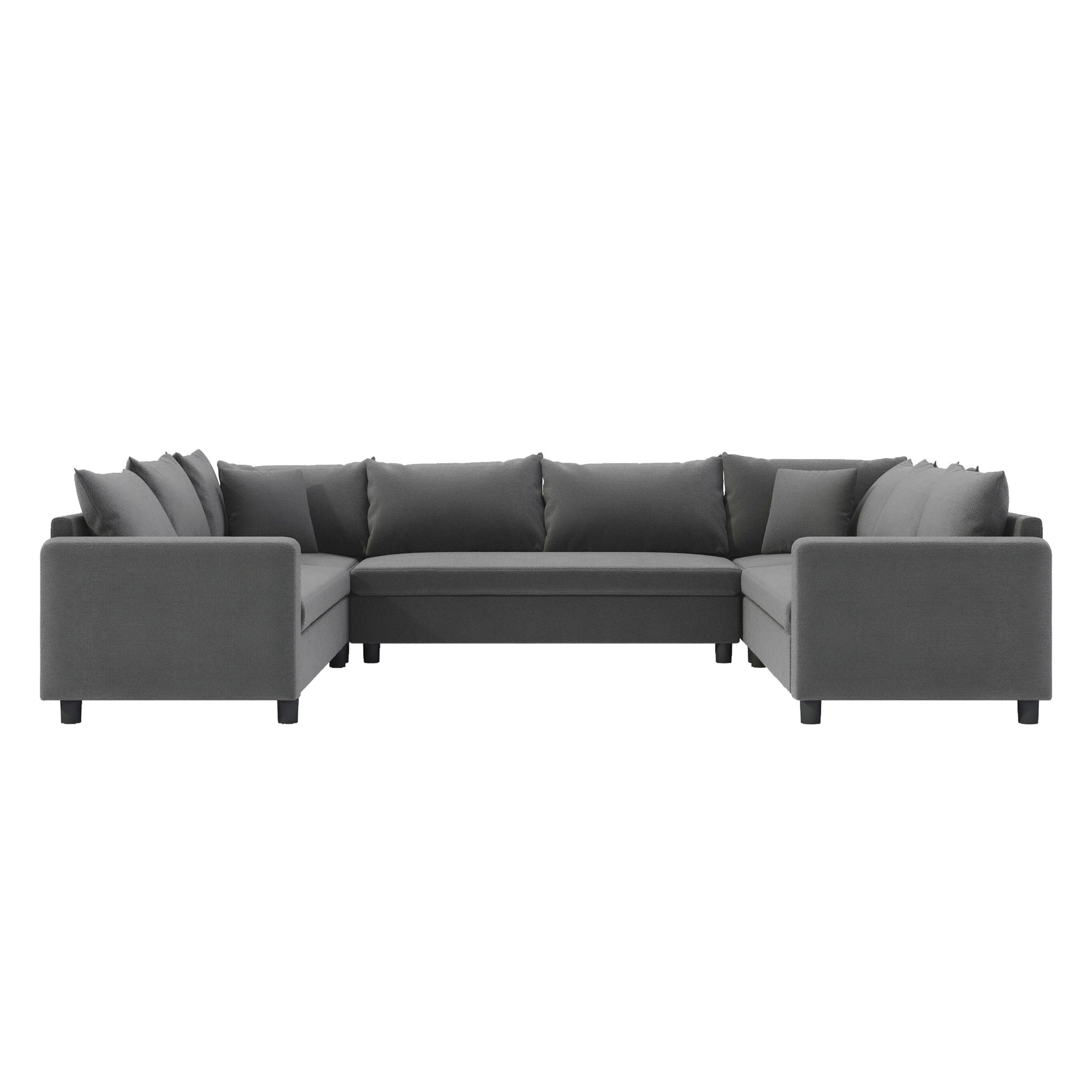 Modular Sectional Reversible U Shaped Couch Set, Free Combination Minimalist Style, Oversized 8 Seat Convertible Sofa