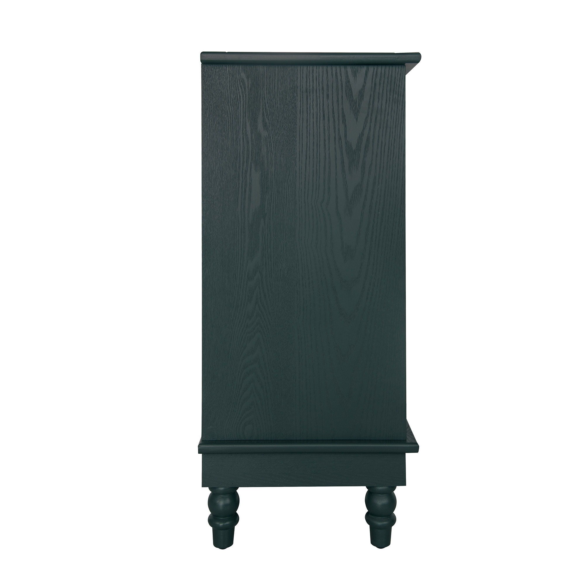 Hollow Carved 2 Door Accent Cabinet With Adjustable Shelf, Sideboard Buffet For Entryway, Living Room Or Bedroom - Blackish Green