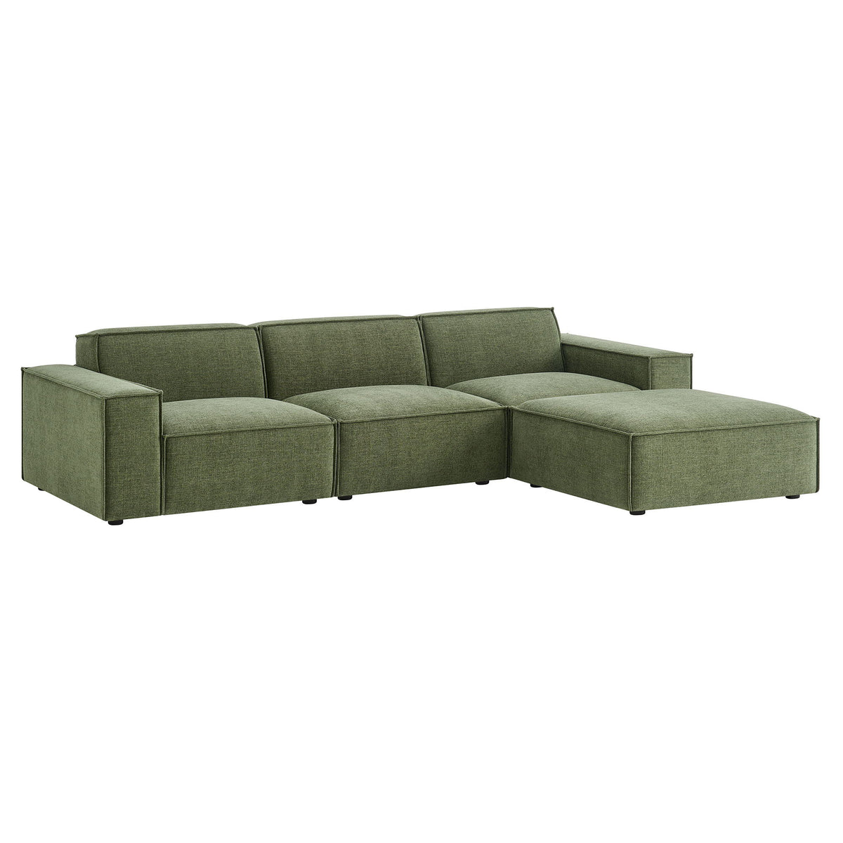 Restore 4-Piece Performance Fabric Upholstered Modular Sofa Set with Ottoman by Modway