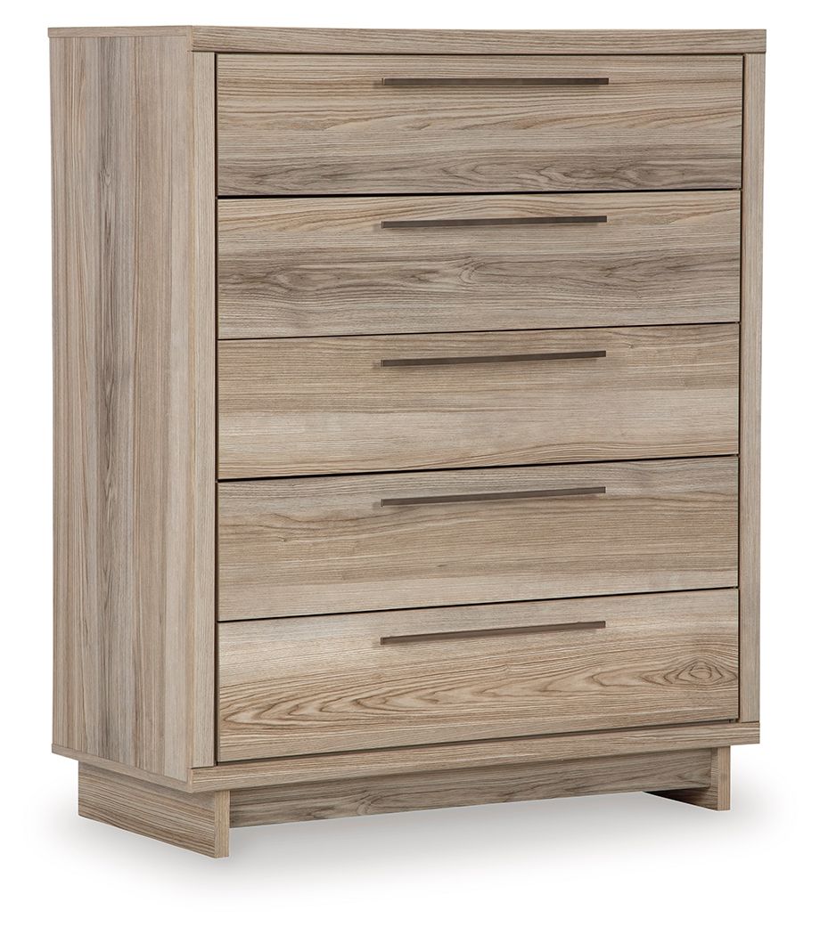 Signature Design by Ashley® Hasbrick - Tan - Five Drawer Wide Chest | Meri Furniture
