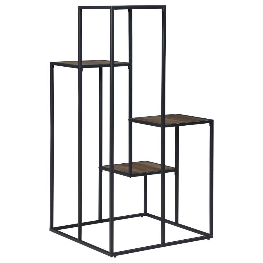 Coaster Fine Furniture Rito - 4-Tier Multi-Display Shelf - Rustic Brown And Black | Meri Furniture