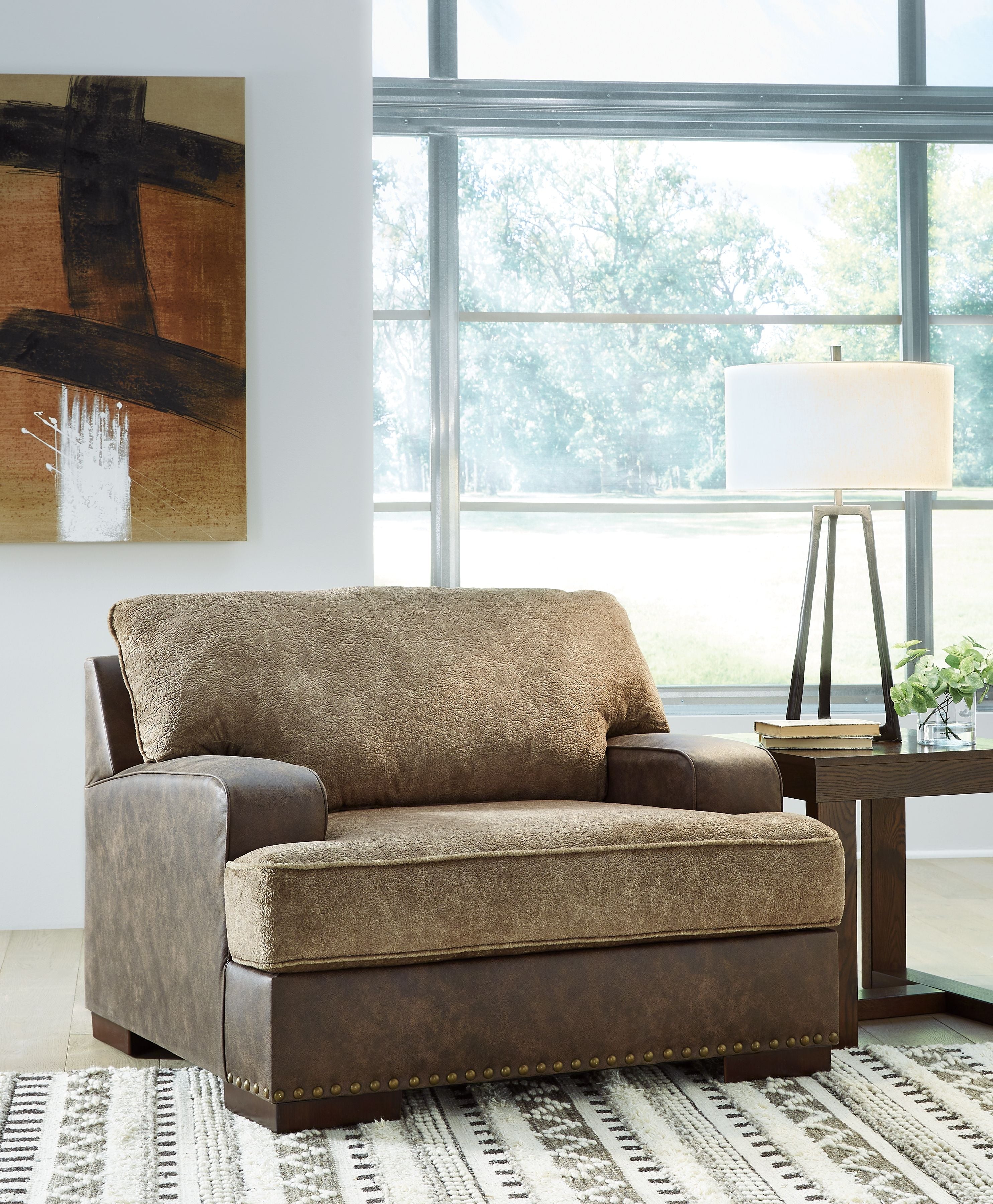 Signature Design by Ashley® Alesbury - Chocolate - Chair And A Half | Meri Furniture