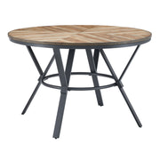 Modern Style Indoor Dining Round Table With Metal Legs - Light Birch