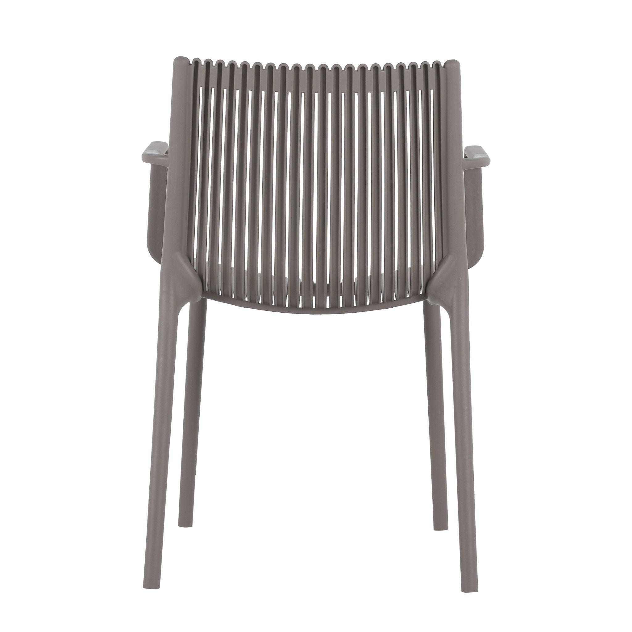 4 Piece Stackable Single Chairs With Vertical Stripe Design For All Weather