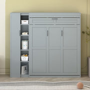 Murphy Wall Bed With Shelves, Wardrobe And LED Lights