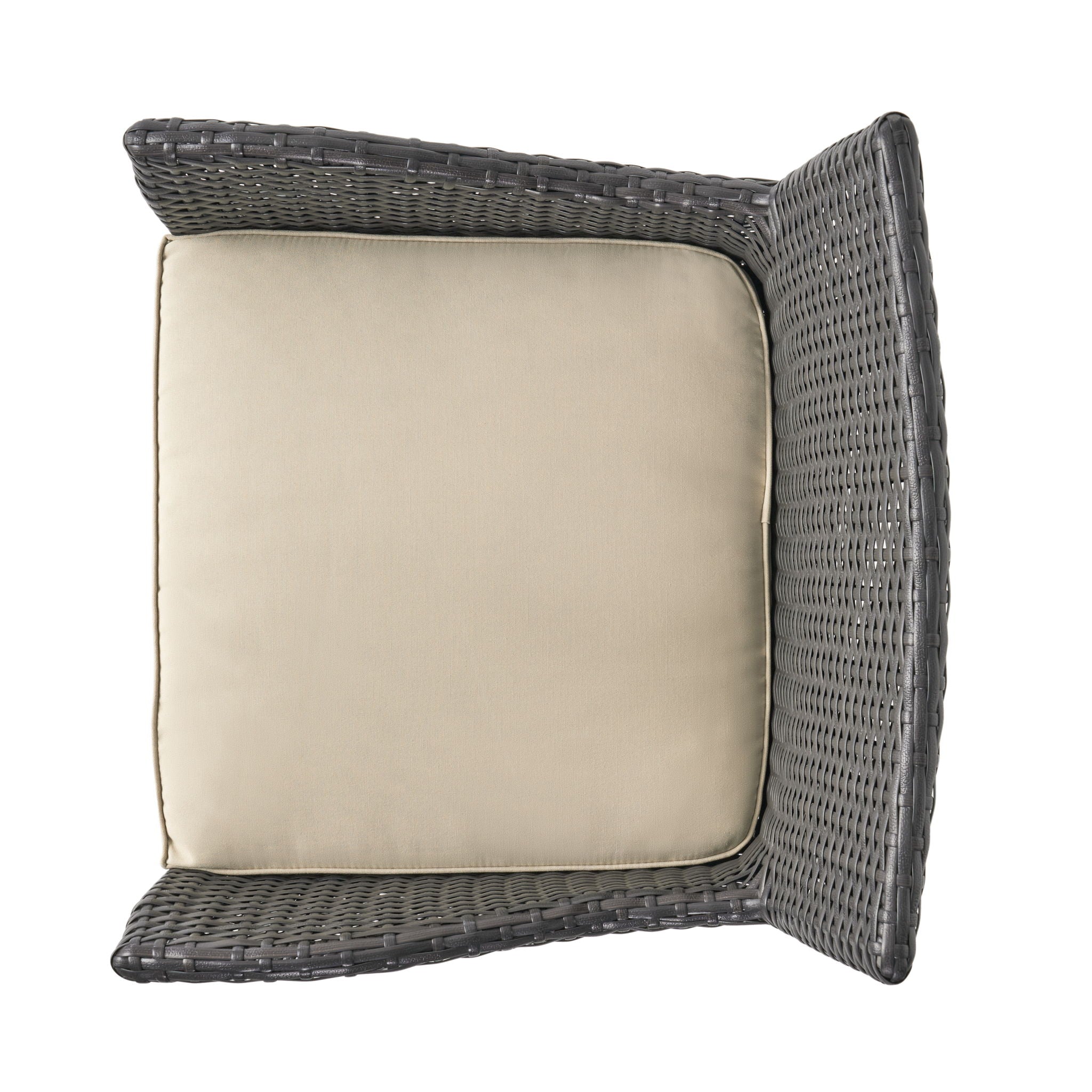 Outdoor Modern Rattan Swivel Barstool With Tapered Legs - Beige / Multibrown