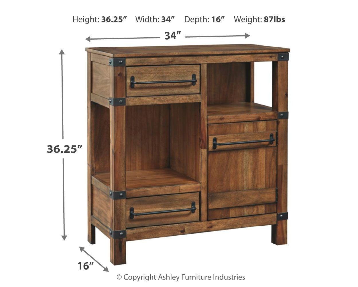 Ashley Furniture Roybeck - Light Brown / Bronze - Accent Cabinet | Meri Furniture