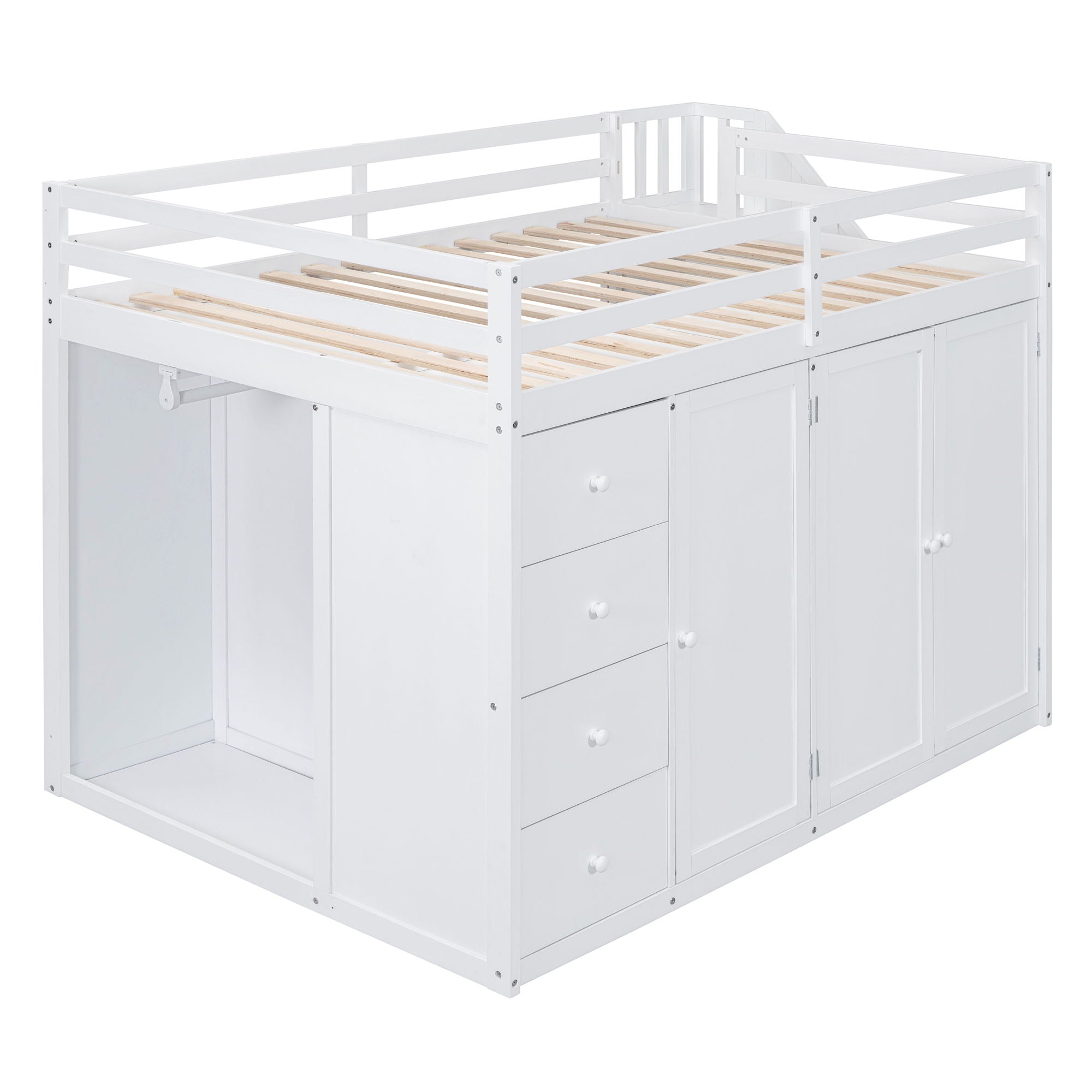 Loft Bed With Built In Wardrobes, Cabinets And Drawers