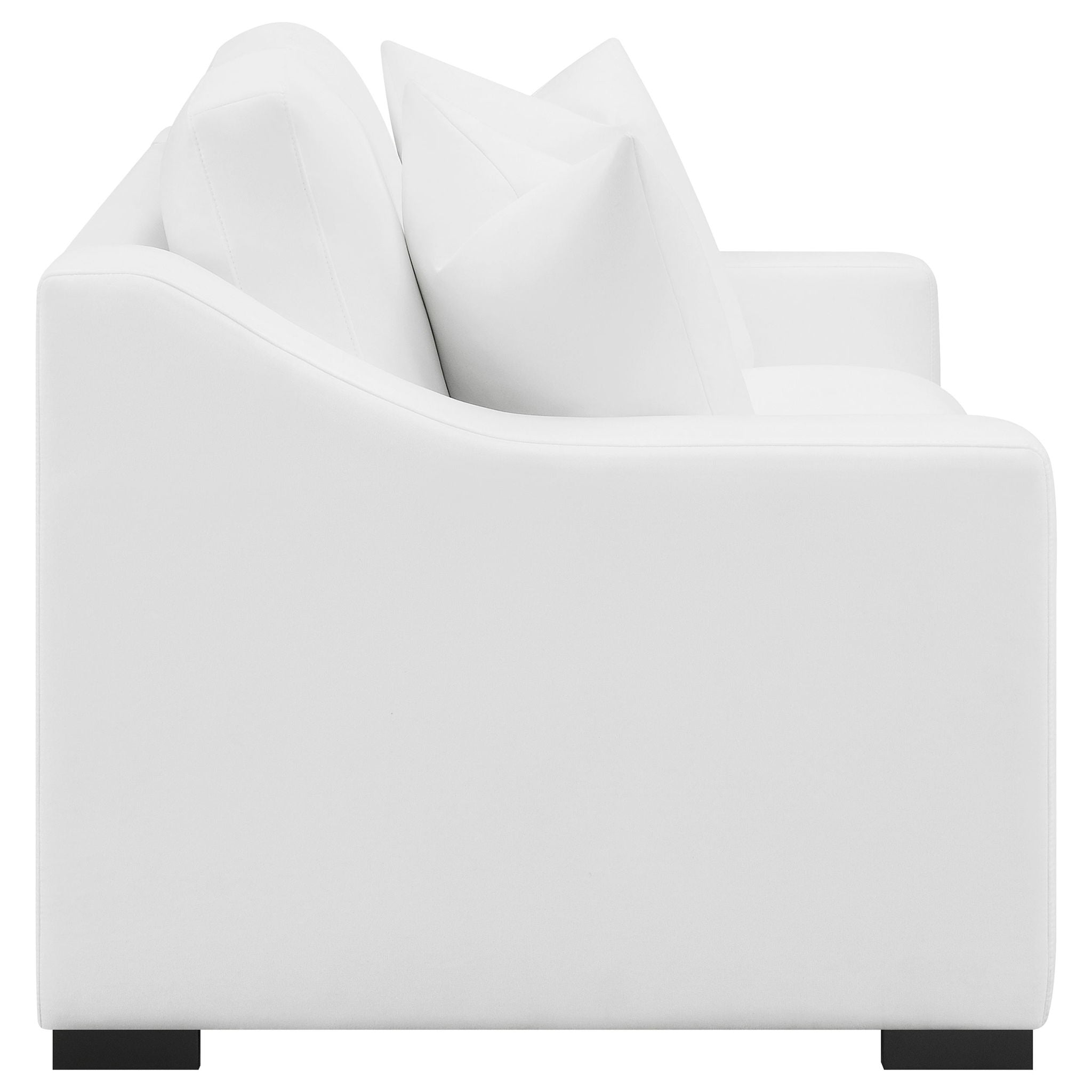 Chelan - 2 Piece Upholstered Sloped Arm Sofa Set - White