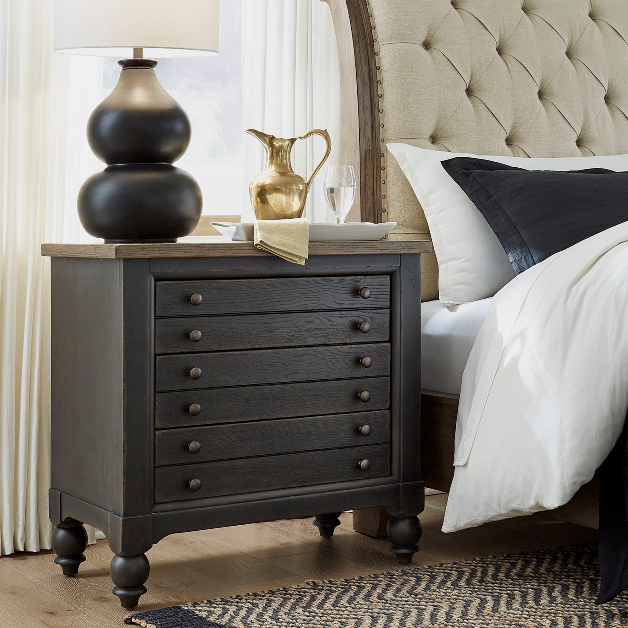 Liberty Furniture Americana Farmhouse - Bedside Chest With Charging Station | Meri Furniture