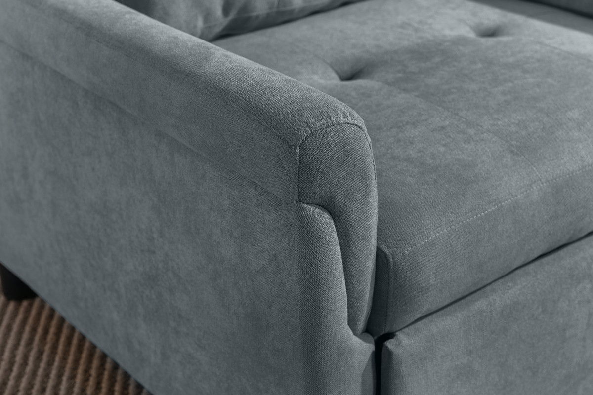 Hannah 35"W Dark Gray Woven Convertible Armchair