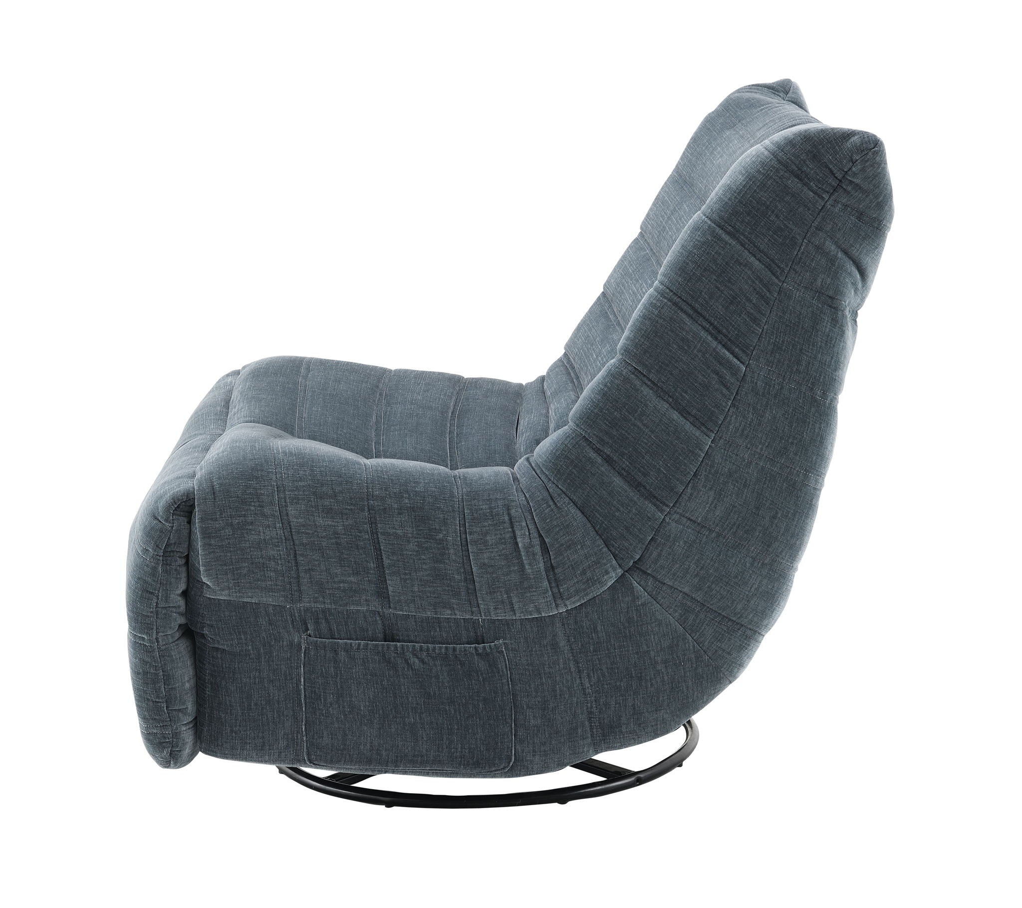 Talmon - Chenille Glider Recliner With Swivel - Dark Gray