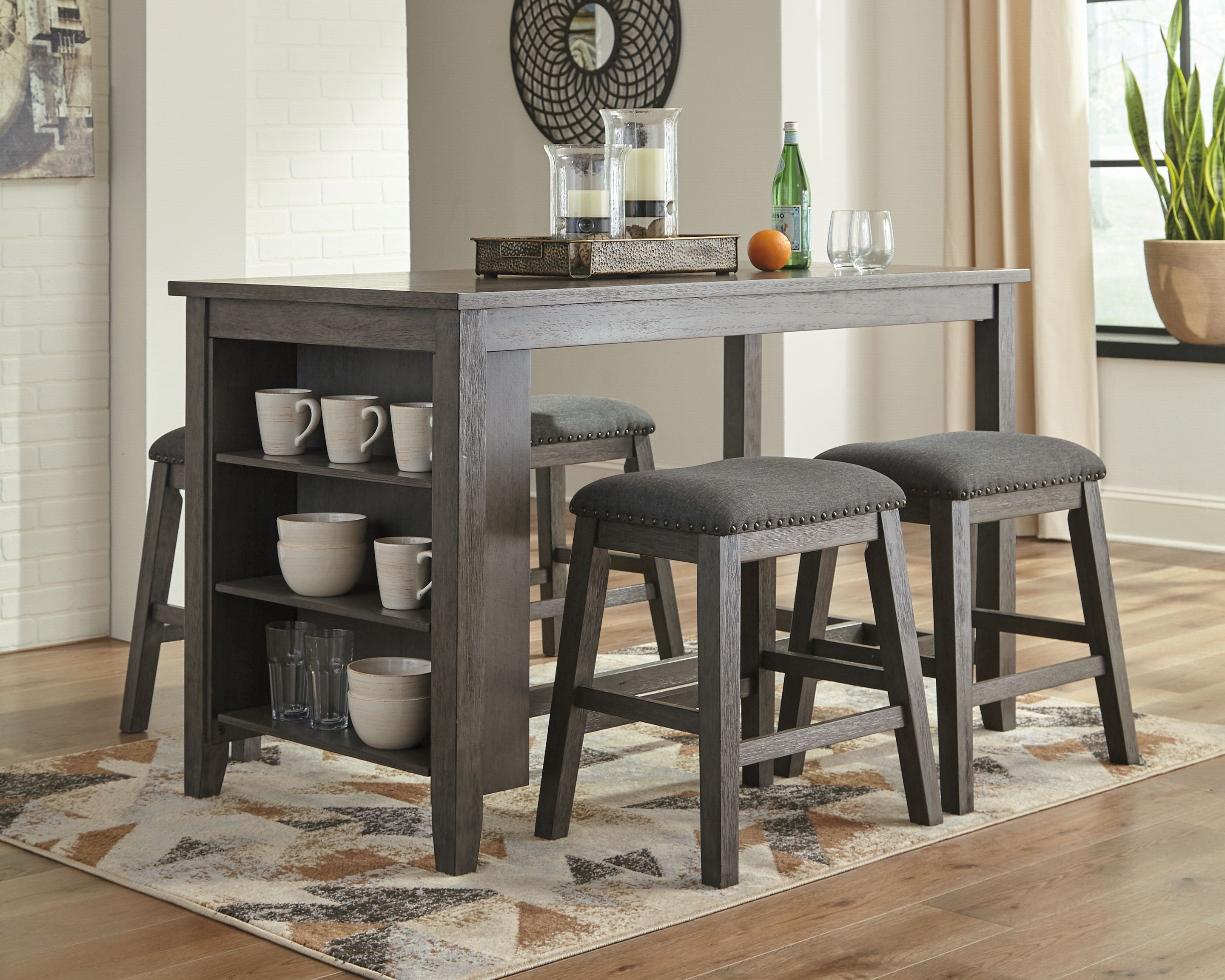 Signature Design by Ashley® Caitbrook - Gray - Rectangular Dining Room Counter Table | Meri Furniture