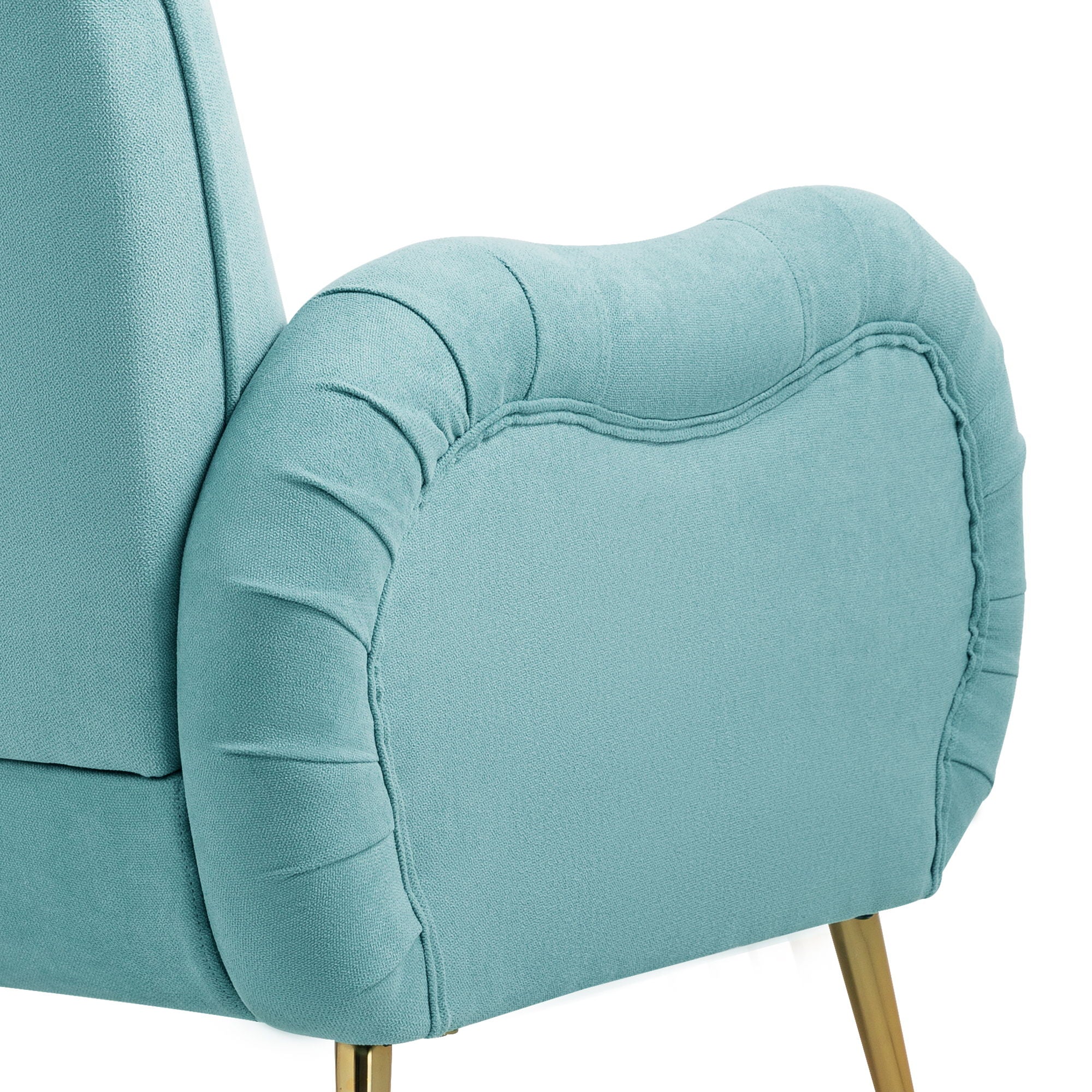 Modern Accent Chair With Metal Legs, Snowflake Fabric Armchair