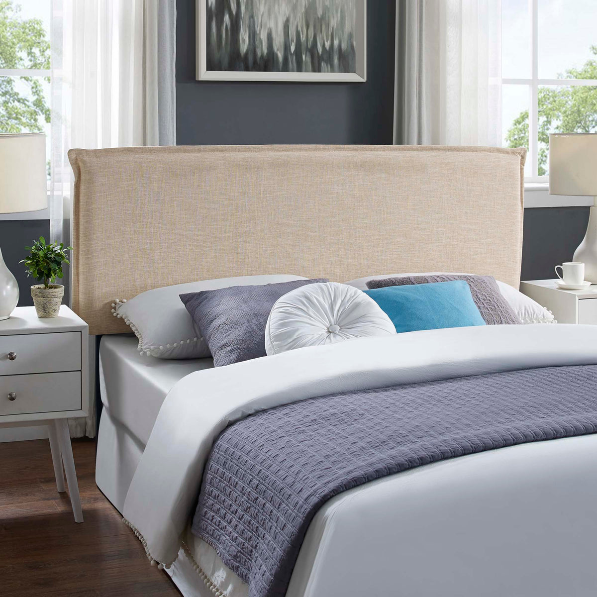 Camille Upholstered Fabric Queen Headboard by Modway