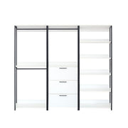Fiona - Freestanding 3 Tower Wood Closet System With Metal Frame 7 Shelf Walk - White