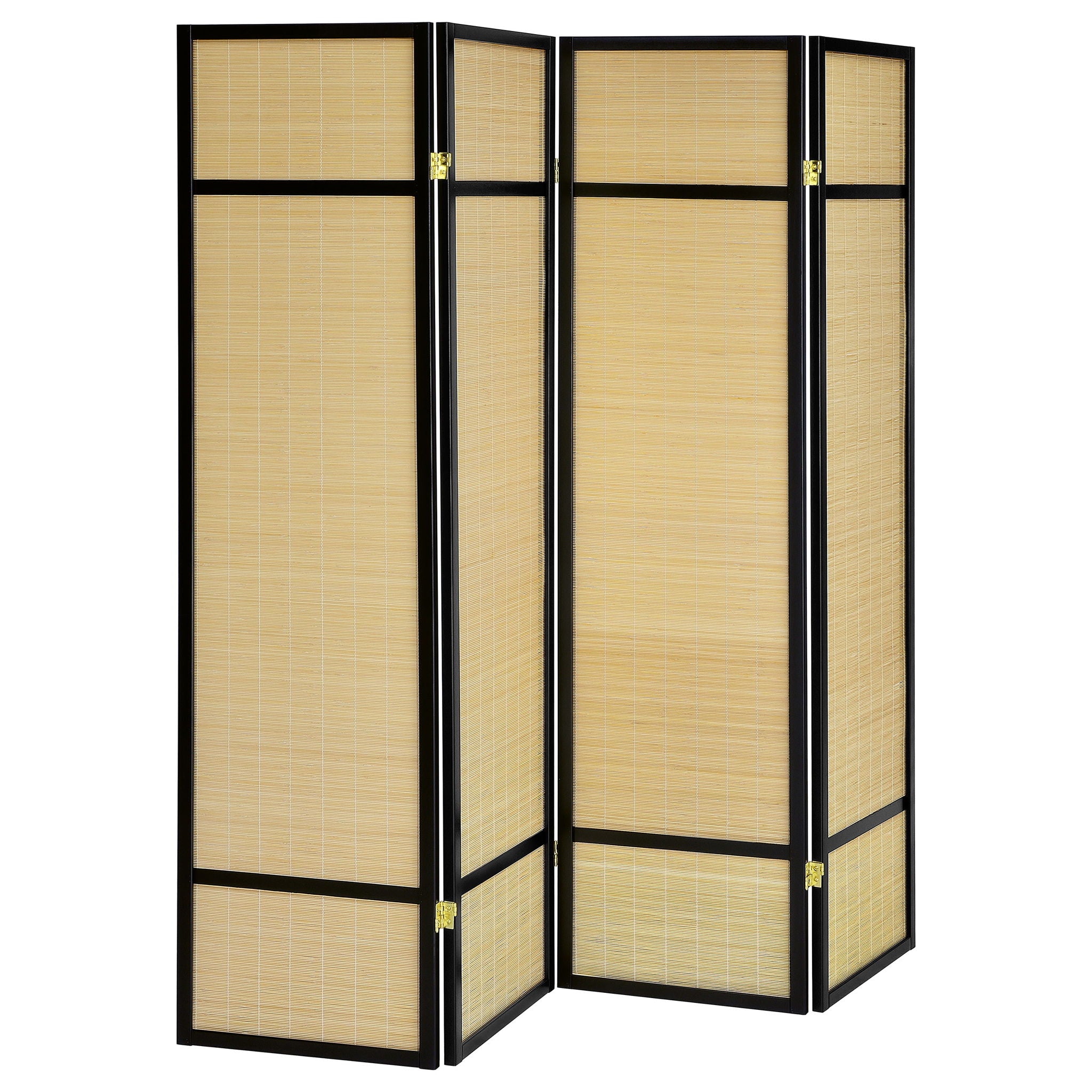 Sensei - 4 Panel Bamboo Room Divider Folding Screen - Natural