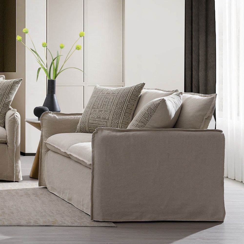 ACME Upendo - Loveseat With 2 Pillows - Beige | Meri Furniture