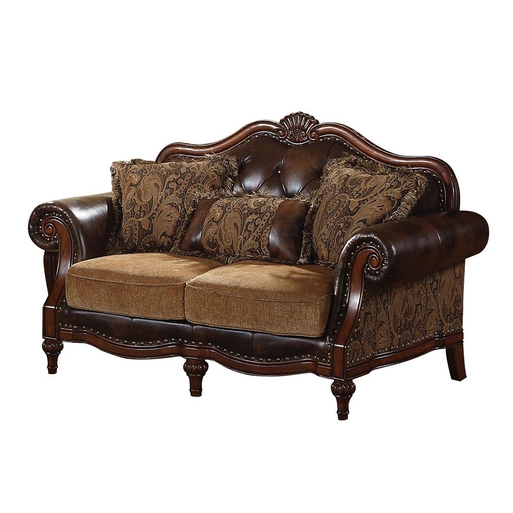 ACME Dreena - Loveseat (With 3 Pillows) - Dark Brown - 70" | Meri Furniture