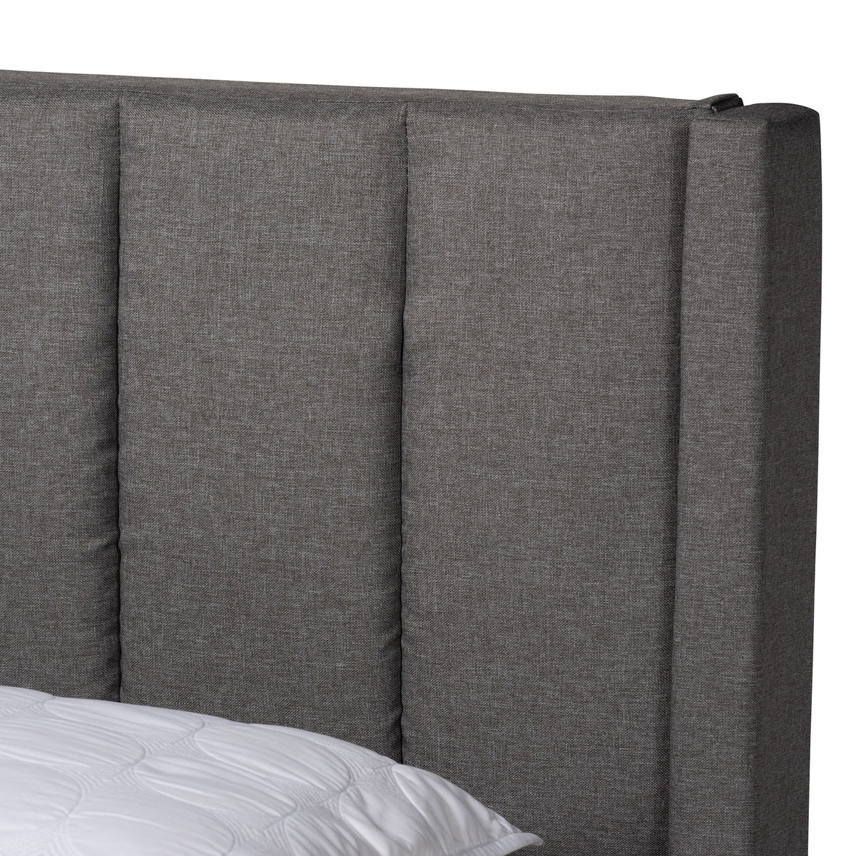 Coronado Mid-Century Modern Transitional Grey Fabric Full Size 3-Drawer Storage Platform Bed