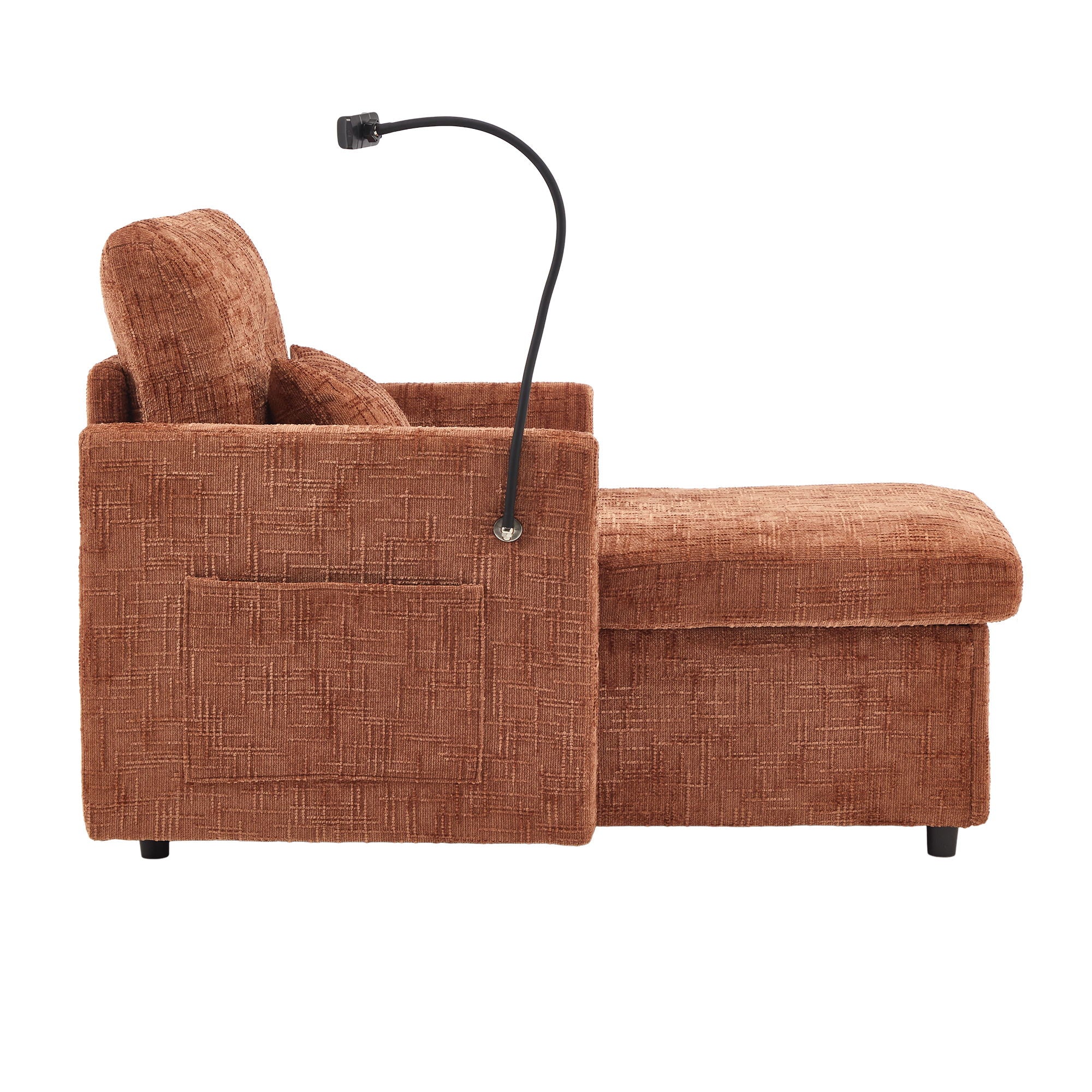 Multifunctional Chenille Recliner Sofa With Storage And Phone Bracket